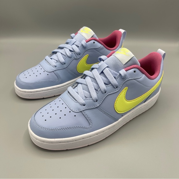 Nike Court Borough Low 2 Big Girl COBALT BLISS/LT LEMON TWIST - Picture 4 of 17